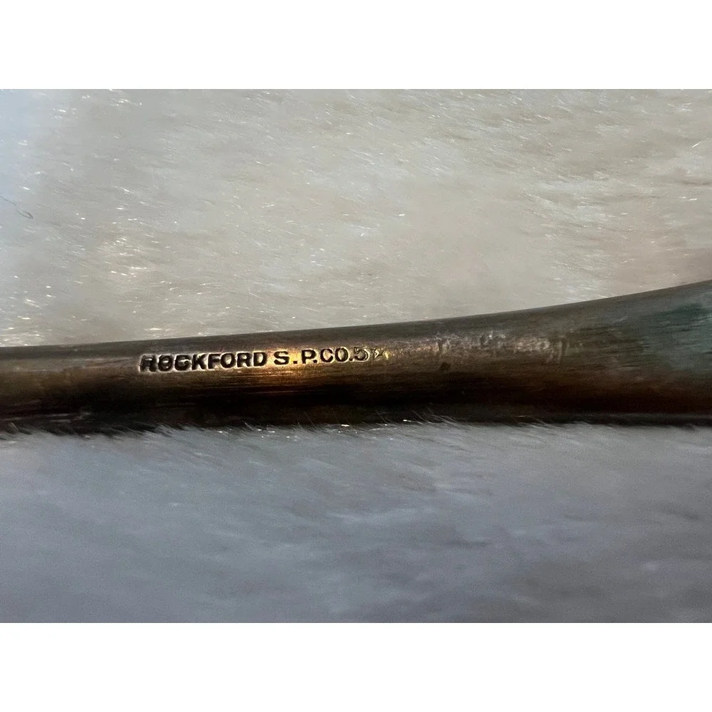 Rockford Silver Plate Cold Meat Fork Laurel Wreath Ribbon Victorian Edwardian